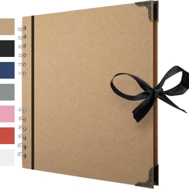 Bstorify Scrapbook Album 60 Pages (8 x 8 Inch) Brown Thick 200gsm Kraft Paper, Photo Album Scrapbook, Memory Book - Ideal for Your Scrapbooking Albums Art & Craft Projects