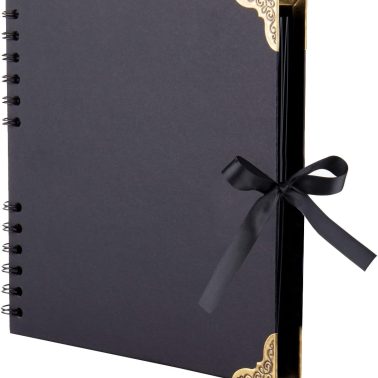 Scrapbook (8 x 8 inch) Scrapbook Album 60 Pages Ideal for Your DIY Scrapbooking Albums Wedding and Anniversary Family Photo Album (black)